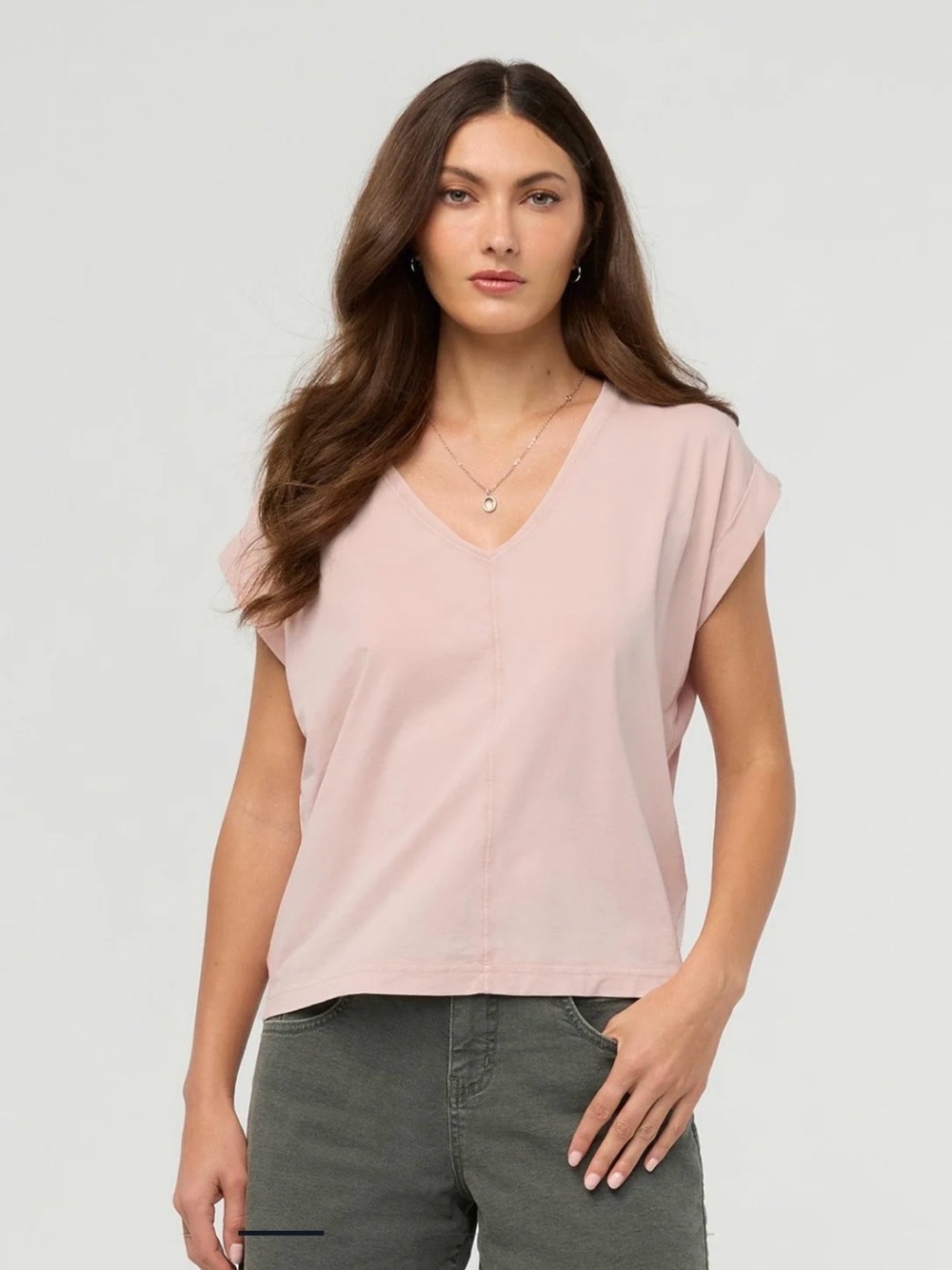 DU/ER Women’s Pure Pima Vintage Dolman V-Neck Tee - S NWT
